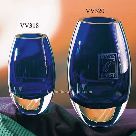 LANTERN COBALT BLUE VASE - 6 3/4