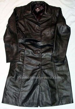 Ladies Full Length Jacket '4buttns / Lambskin Napa / Black