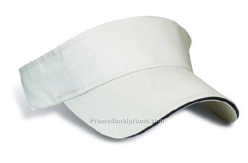Low Rise, Heavyweight Brushed Cotton Twill Visor, Contrasting Sandwich Peak