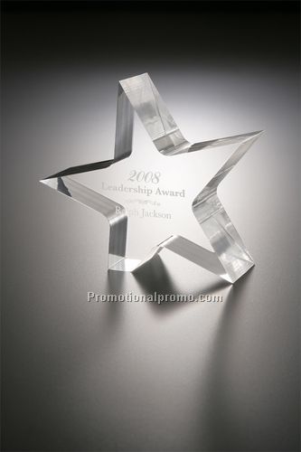 Lucite Embedment Angled Star Award