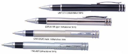 Luna Roller Pen - Black/Silver Trim