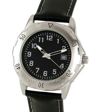 Muscular - Gent's sporty watch, leather strap
