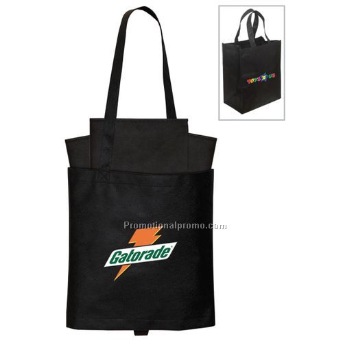 NON WOVEN SET OF THREE GROCERY TOTES WITH CARRY BAG