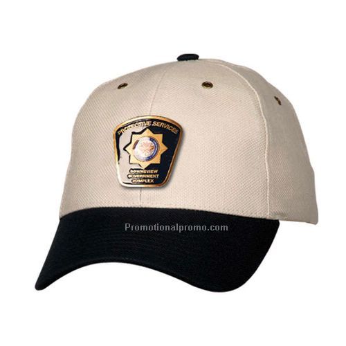 Natural/Black Semi low fitting, soft front, 6 Section- Alumni Style Caps