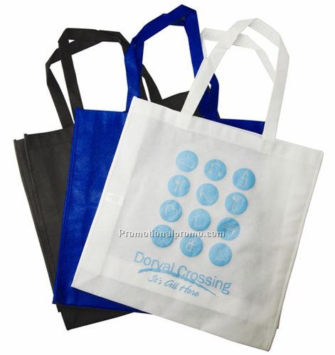 Non-Woven Bag,W/ GUSSET - White/Blue/Black