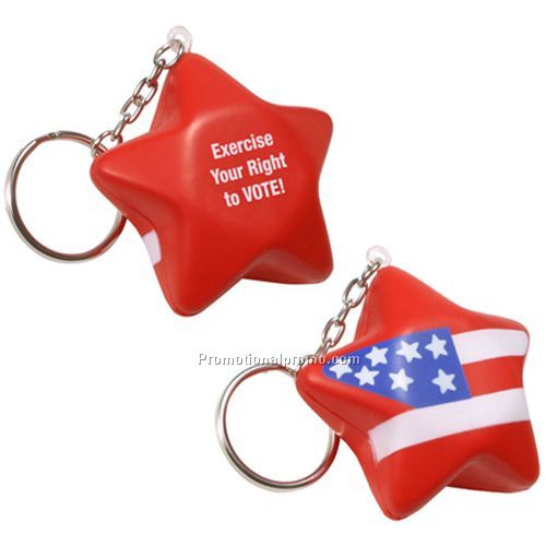PATRIOTIC STAR KEY CHAIN