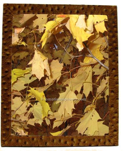 PHOTO FRAME / Holds 8x10 inches Picture / Ostrich embossed Cowhide / Tan