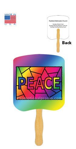 Peace Stained Glass Stapled Religious Fan