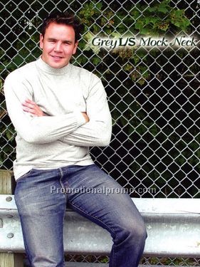 Premium Grey L/S Mock Neck