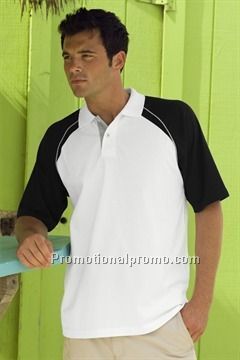 RAGLAN COLOR-BLOCKED JERSEY POLO - NEW!