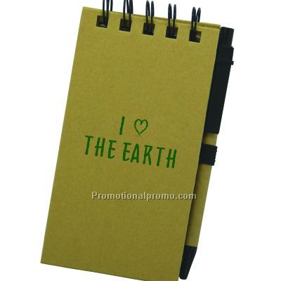 RECYCLED PAPER JOTTER W/STICKY NOTE PADS