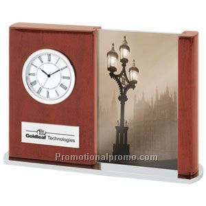 Rosewood Finish Photo Frame Clock