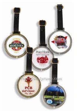 Round Metal Tag with Dome 38432Antique Brass Tag