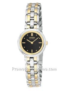 SILHOUETTE - Ladies' Eco-Drive Bracelet Black Dial - Two Tone