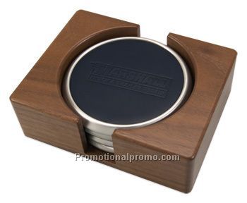 Set of 4 PS with Walnut Stand