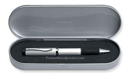 Silver Metal Rounded Pen Box
