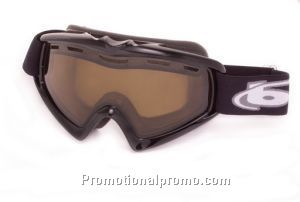 Ski Goggle, X9 OTG - Shiny Black Frame with Polarized Brown Lens