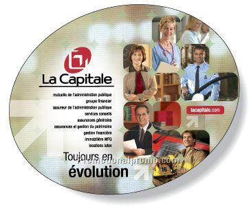 Slimline Mousemats39200with clear textured vinyl front & repositionable non-skid back / Oval