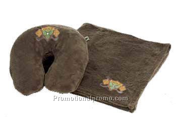 Snoozer 38432Travel Neck Pillow/Blanket 38432Chocolate