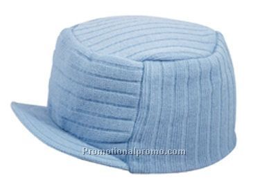 Solid Acrylic Trucker Beanie Jacquard Knit with Brim