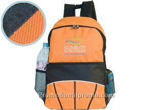 Sporty Basketball Styled Backpack - Polyester 600D/PVC