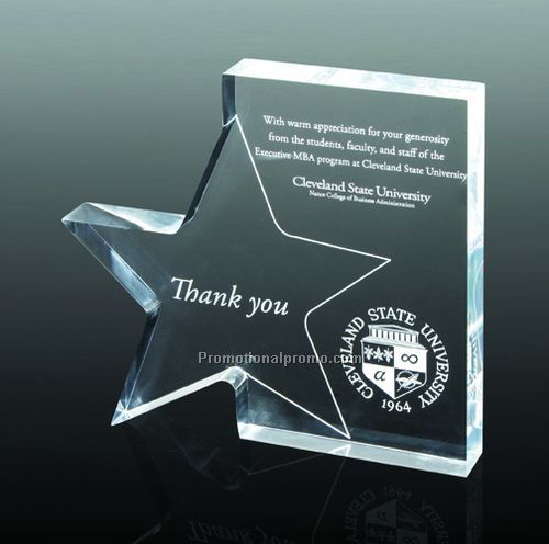 Standing Star Award with Laser Imprint