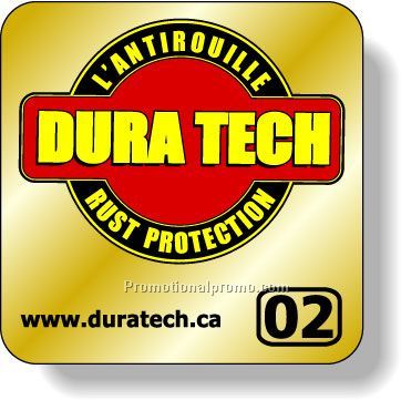 Stock Shape Brite Gold Foil Paper Roll Labels - Square with round corners