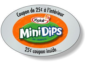 Stock Shape Dull Silver Foil Paper Roll Labels - Oval