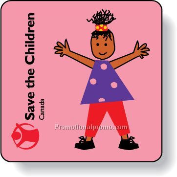 Stock Shape Fluorescent Red Roll Labels - Square with round corners