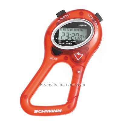 Stop Watch Carabiner - Translucent Red