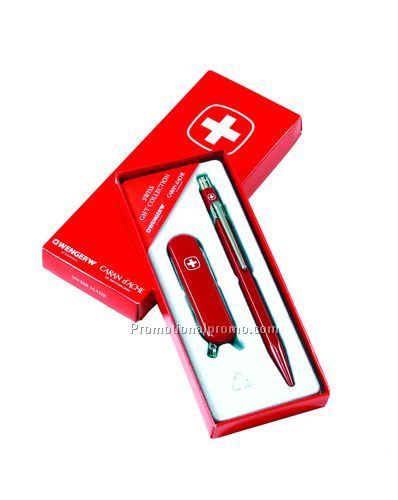 Swiss Army Knife & Caran d'Ache Pen Set