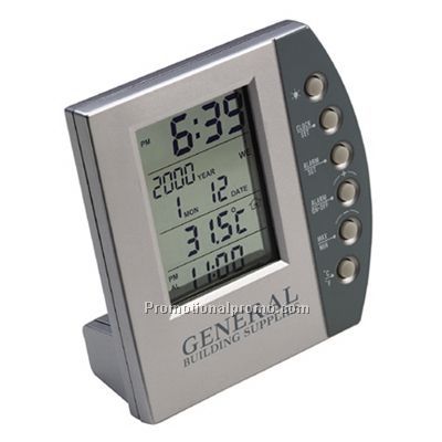 Transparent LCD Clock - Silver
