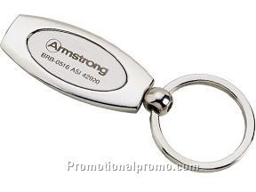 Two-tone oval key tag