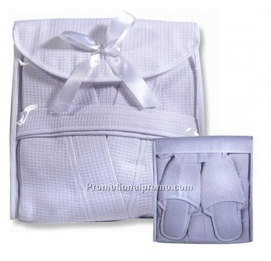 Waffle Robe/Slipper Set