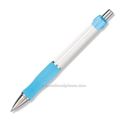 White Barrel/Turquoise Grip & Clip Gel Pen