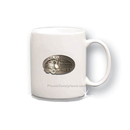 White C-Handle mug with Deep etch
