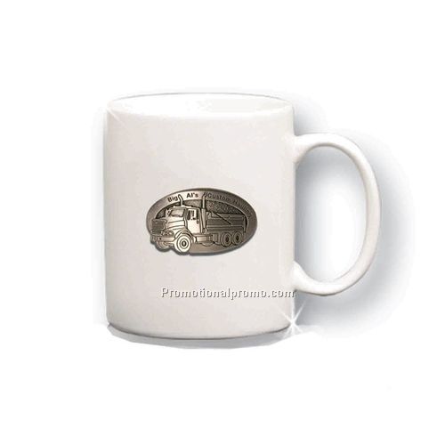 White C-Handle mug with Deep etch