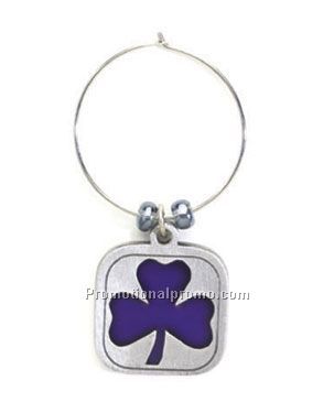 Wine charm ring with 2 beads