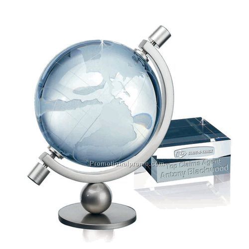 World globe with etched base Award 5"H