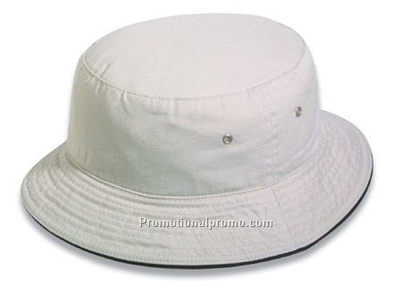 garment washed cotton twill bucket hat / sandwich peak