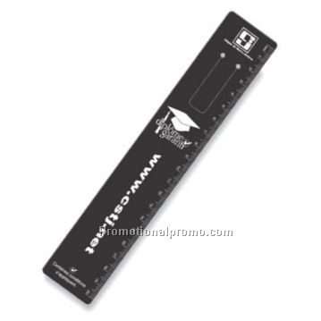 .015 White Gloss Vinyl 8" Punched Clip Ruler / Book Mark