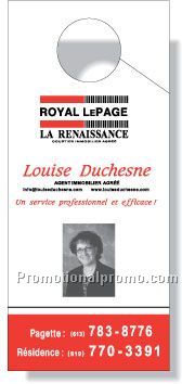 .015 White Vinyl Door Hangers / with square corners