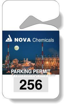 .020 Stock Shape White Gloss Vinyl Plastic Parking Tags / with consecutive numbering