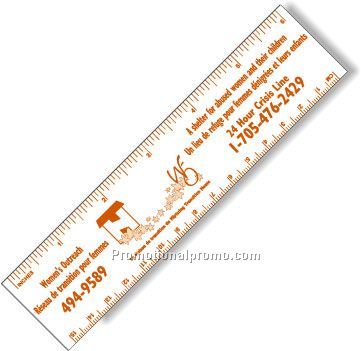 .020 White Gloss Vinyl Plastic 6" Rulers / with square corners