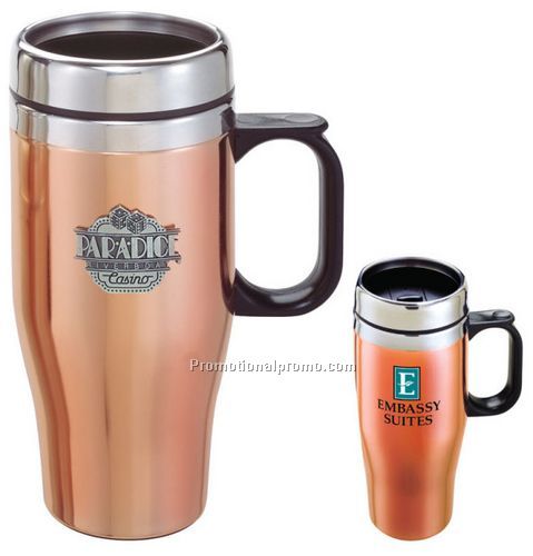 14 oz. Copper/Stainless Travel Mug