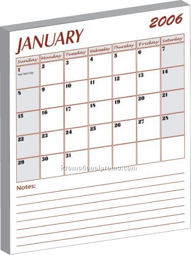 2" x 3.5" magnet with stock 12 page calendar