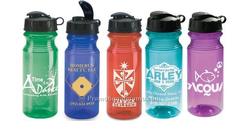 21 OZ POLYFRESH39200LITE SPORTS BOTTLE - WITH BLACK FLIP & SIP CAP