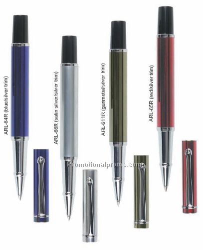 Ariel Roller Pen - Satin Silver/Silver Trim