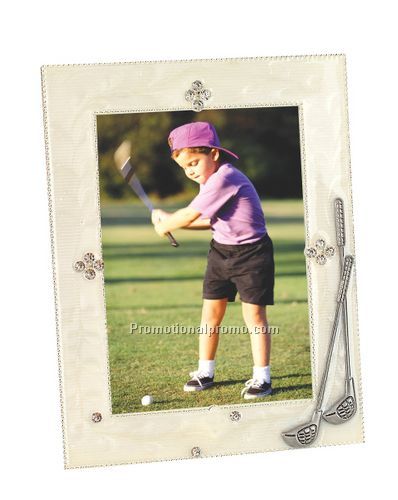 Bejeweled enamel & pewter frame