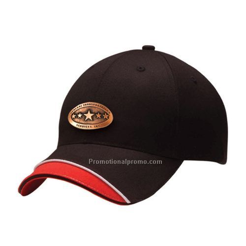 Black/White/Red Semi-low fit, chino twill, contrasting sandwich peak & stream piming cap